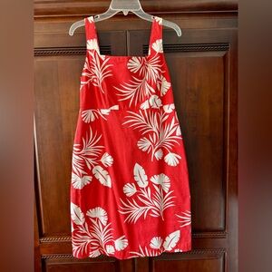 Boden Fire Red and White Floral Women's Pique Dress